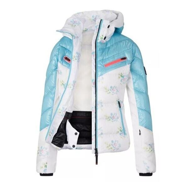 $750 BOGNER FIRE + ICE X LOVE SHACK FANCY Farina D Down SKI Jacket 10 L Floral - Picture 2 of 16